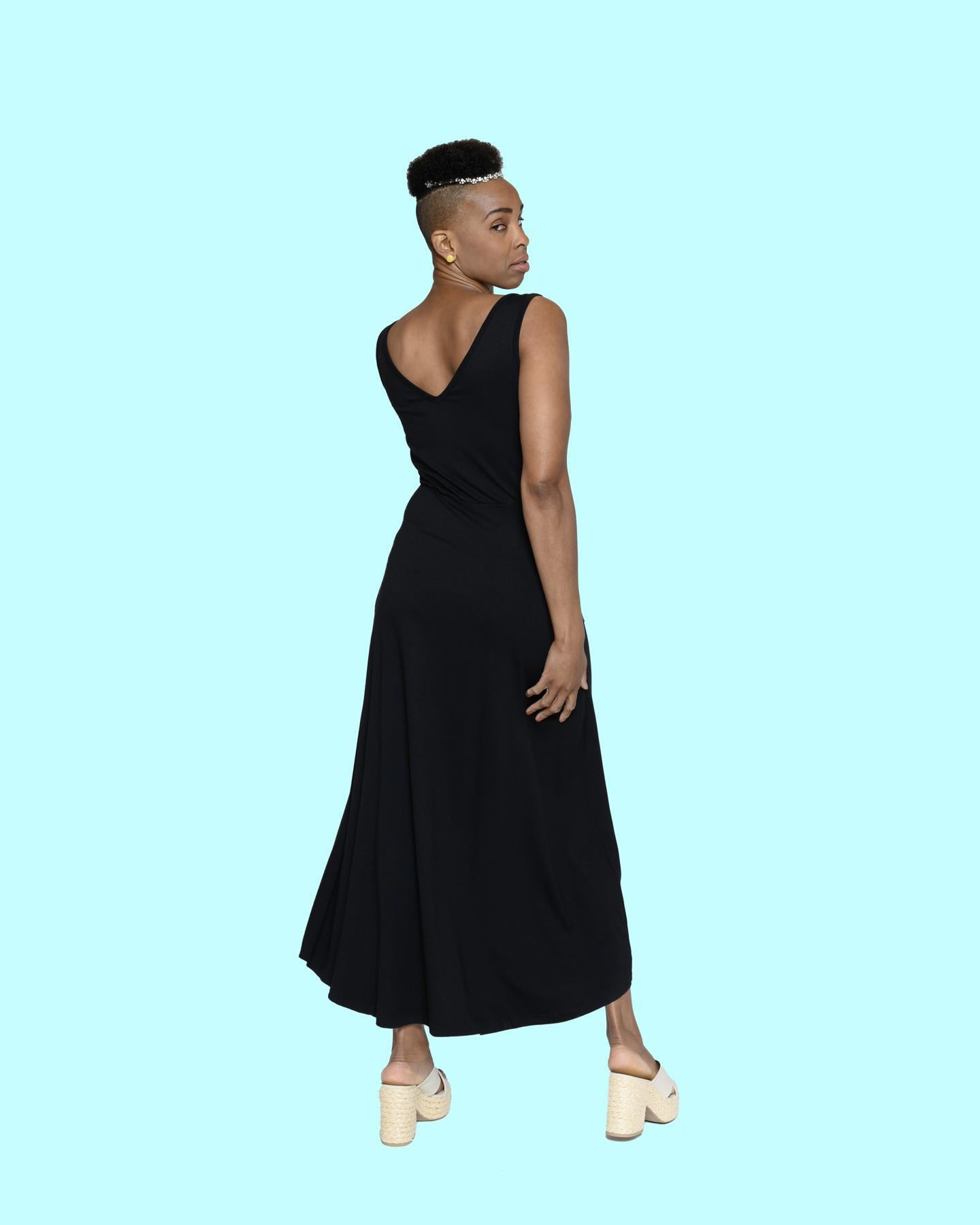 Squasht Maxi Dress Solid Black