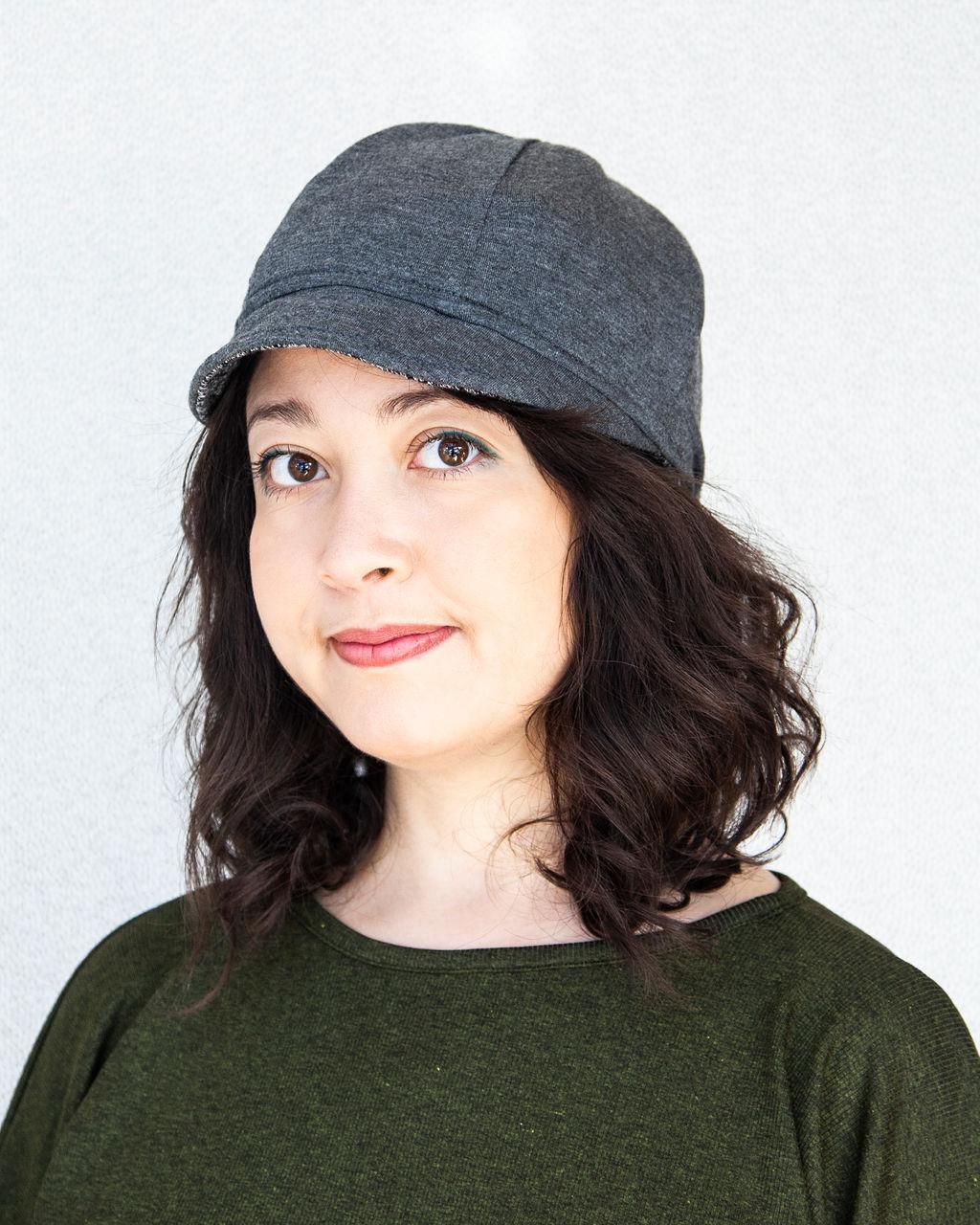 Squasht Bella Hat in Quilted Grey Sweater Knit (Reversible)